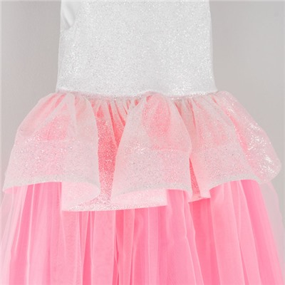 Платье Шания бело-розовое