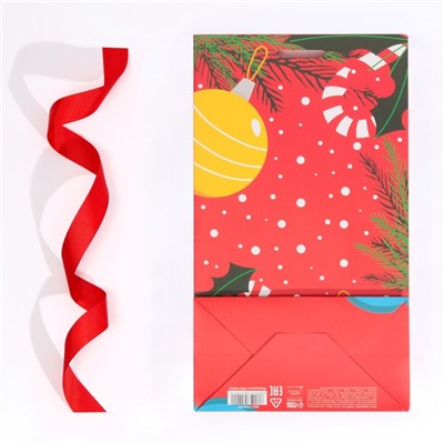 Пакет подарочный с лентой «Спешу к тебе», 13 × 23 × 7 см