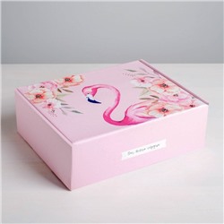 Складная коробка «Фламинго», 27 × 21 × 9 см