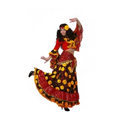 Карнавальный костюм Цыганка красно-желтая