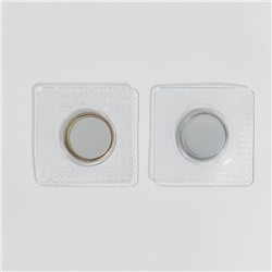 Кнопки магнитные потайные, d = 15 мм, 2 части, цвет серебряный