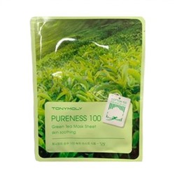 "Tony Moly" Pureness 100 Green Tea Mask Sheet, Тканевая маска зеленый чай, 21 мл