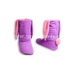 Тапочки-зайчики фиолетовые с розовым