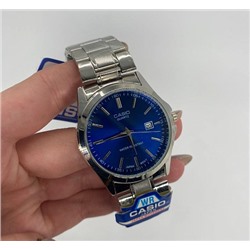 Часы наручные Casio серебро с синим циферблатом