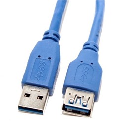 Кабель удлинитель USB 3.0 Am=>Af - 5 м, синий, 5bites (UC3011-050F)