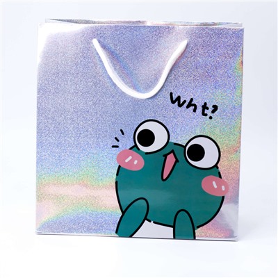 Подарочный пакет "Question Frog WHT", 250*110*260MM