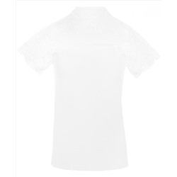 Белая футболка с кружевом