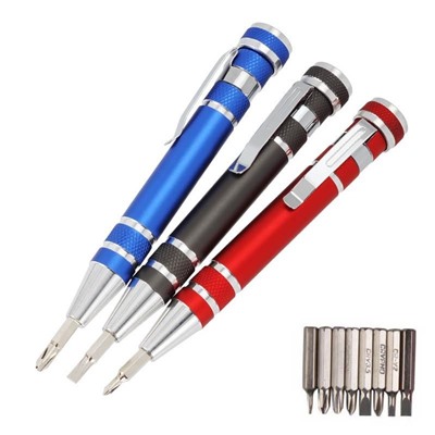 Карманная отвертка в виде ручки 8 in 1 Precision Pocket Screwdriver