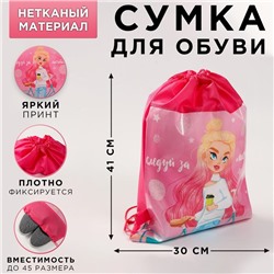 Сумка для обуви «Следуй за мечтой», 41х30х0,5 см