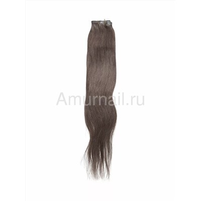 Натуральные волосы на липкой ленте №9 Светло-Коричневый (5*30 см) 55 см