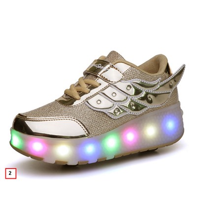 Роликовые кроссовки с LED подсветкой ( два колеса) A586-1