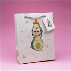 Подарочный пакет(S) "Two happy avocados", white