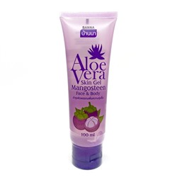 Натуральный гель алоэ вера с экстрактом мангостина для лица и тела Banna Aloe Vera Skin Gel Mangosteen 100 мл.