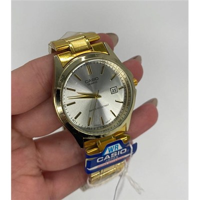 Часы наручные Casio золотые с серебряным циферблатом