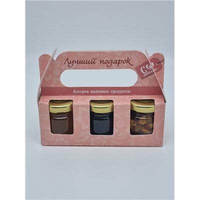 184 Подарочный набор  мёд акациевый, с орехами, каштановый «Лучший подарок»