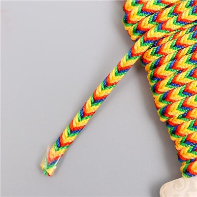 Тесьма декоративная шнур "Яркие полоски" намотка 5 м ширина 0,4 см