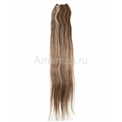 Натуральные волосы на трессе №8/24 Комбинированный 70 см