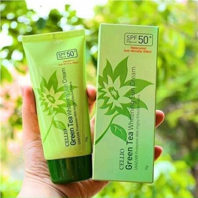 Солнцезащитный крем с экстрактом зеленого чая Dr.Cellio Green Tea Whitening Suncream Spf50+ Pa+++ 70 мл