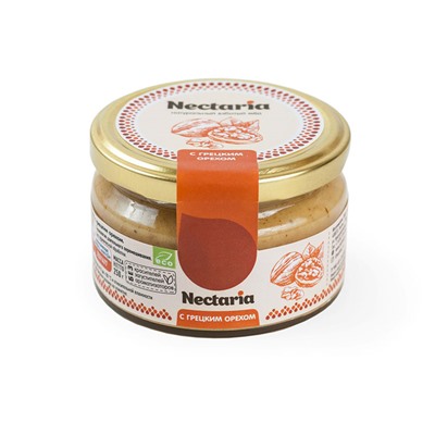 Взбитый мед Nectaria с грецким орехом, 250г