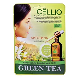 CELLIO Тканевая маска для лица Зеленый чай 25 мл