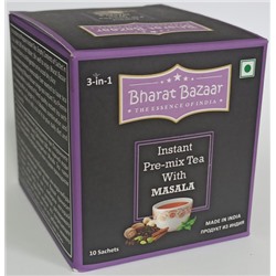 Чай чёрный растворимый Масала (со специями и сахаром) Instant Pre-mix Tea with Masala Bharat Bazaar 10 пак.