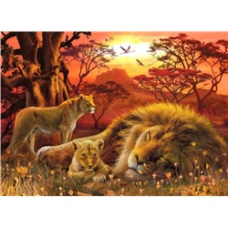 Алмазная мозаика картина стразами Львы, 30х40 см
