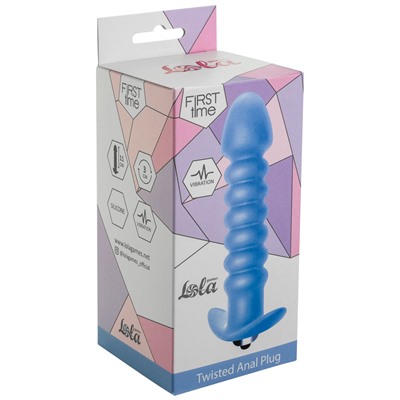 Анальная пробка с вибрацией Twisted Anal Plug Blue (Батарейки ААА) 5007-02lola