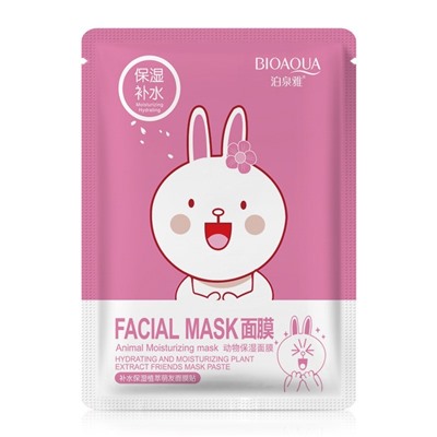 Тканевая маска с экстрактом сакуры Bioaqua Facial Mask Animal, ЗАЯЦ