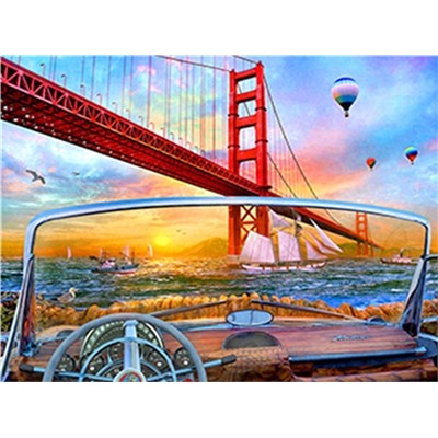 Алмазная мозаика картина стразами Бруклинский мост, 50х65 см