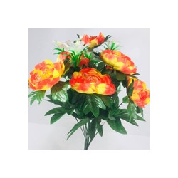 Букет искусственных цветов букет пион и жасмин оранжевый 50 см 13 бутонов к18