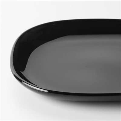 BACKIG БАККИГ, Тарелка десертная, черный, 18x18 см