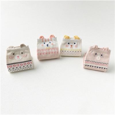 Набор детских носков «Котик» розовый, 4 пары