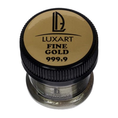 Краска акриловая, LUXART. Royal gold, 25 мл, c высоким содержанием металлизированного пигмента, золото чёрное
