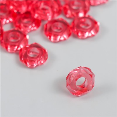 Бусины для творчества пластик "Гайка" набор 20 шт розовый 1,3х1,3х0,5 см