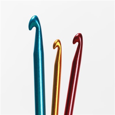 Набор крючков для вязания портативный, на кольце, d = 3/4/5 мм, цвет разноцветный