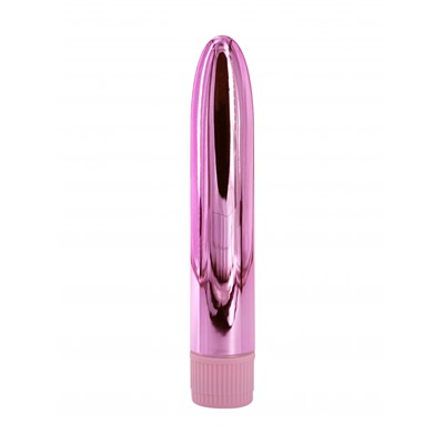 Розовый глянцевый пластиковый вибратор (14*2,5 см) 3313-04