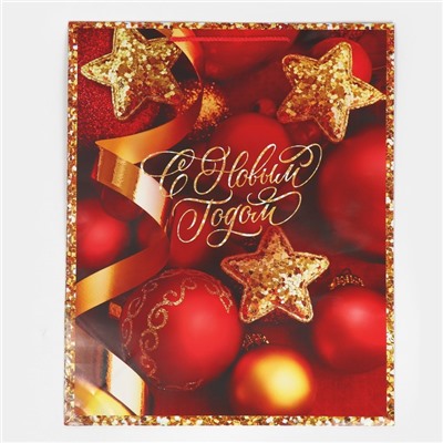 Пакет ламинированный XL «Новогодние звезды», 40 × 49 × 15 см