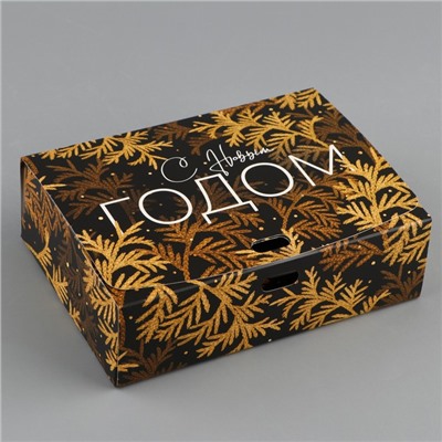 Коробка складная двухсторонняя «Новый год», 16.5 × 12.5 × 5 см, БЕЗ ЛЕНТЫ