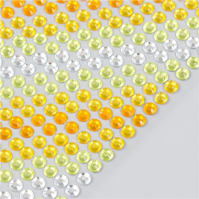 Наклейка пластик стразы "Градиент жёлтого" 30х10,5 см