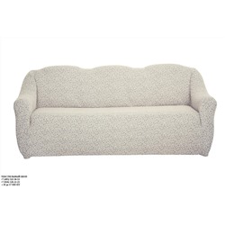 Чехол Жаккард на 3-х местный диван без оборки, цвет Кремовый