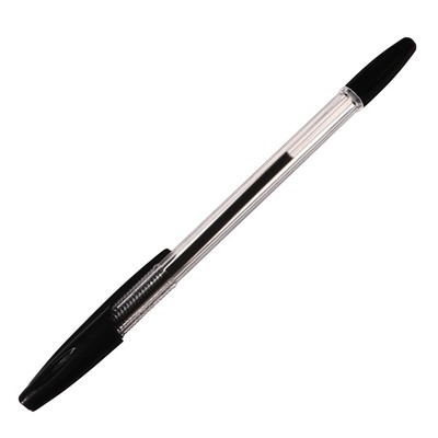 Набор ручек шариковых 4 штуки LANCER Office Style 820, узел 1.0 мм, синие чернила на масляной основе, корпус черный прозрачный
