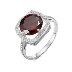 Серебряное кольцо с фианитом цвета рубин - 1183