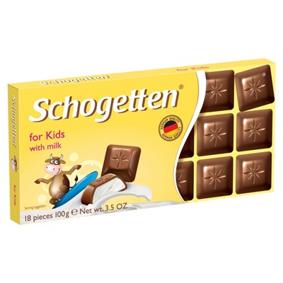 Шоколад Schogetten For Kids Альпийский молочный шоколад с о сливочной начинкой 100гр