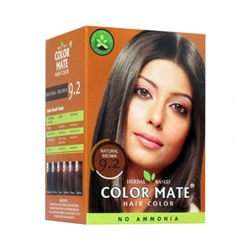 Herbal Based Hair Color NATURAL BROWN 9.2, Color Mate (Краска для волос на основе хны НАТУРАЛЬНЫЙ КОРИЧНЕВЫЙ 9.2, Колор Мэйт), 5 пакетиков по 15 г.