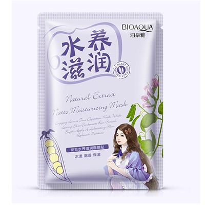 Смягчающая тканевая маска для лица с экстрактом соевых бобов Bioaqua Natural Extract Natto Moisturizing Mask 30g