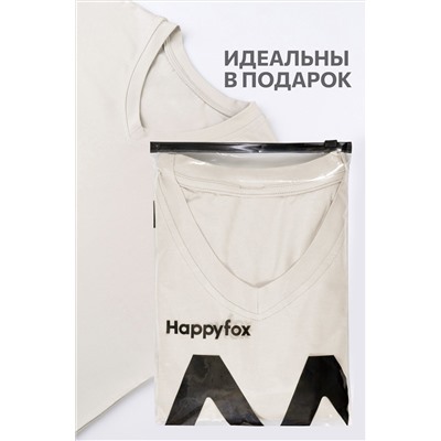 Женская футболка оверсайз с V-вырезом Happyfox