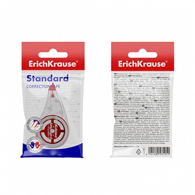 Корректирующая лента ErichKrause Standard, 5 мм х 7 м, в пакете, микс