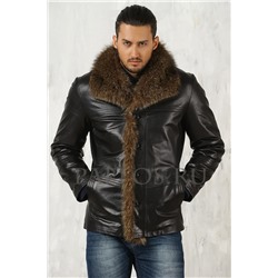 Мужская зимняя куртка с мехом енота