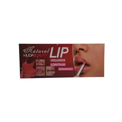 Набор матовых блесков для губ + карандаши для губ HudaBeauty Natural Lip