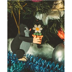 Елочная игрушка - Кротик с цветком 9005